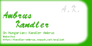 ambrus kandler business card